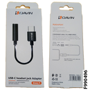 DAVIN DAL7 USB-C headset jack Adapter (Aux cable 3.5mm Audio cable with USB-C connector) - Black