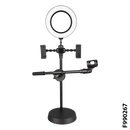 Live Voice Professional MOBILE PHONE STAND 4-in-1 | LED Ring light | 2 Phone Holder | MIC Holder - F990267