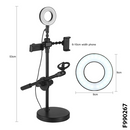 Live Voice Professional MOBILE PHONE STAND 4-in-1 | LED Ring light | 2 Phone Holder | MIC Holder - F990267