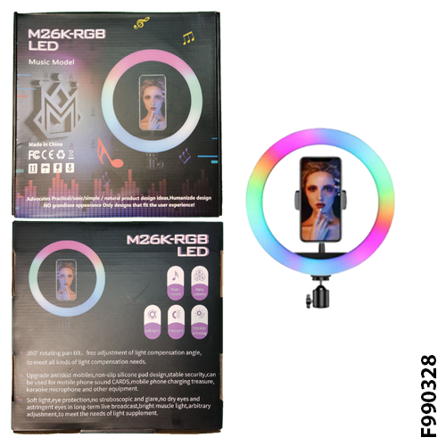 M26K-RGB LED Music Model Ring Light with Stand and Remote Control