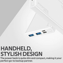 PROMATE 10000mAh BOLT-10 Compact Smart Charging Power Bank with Dual  USB Output - White